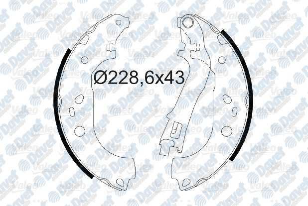 VALEO 564073 Arka Fren Balatasi Pabuc Doblo 1.4-1.3d-1.6d-2.0d 2010-> Combo 228×43mm